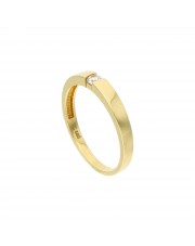 Złoty klasyczny pierścionek z cyrkonią