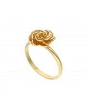 Złoty pierścionek z motywem róży