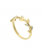 Złoty pierścionek gałązka oliwna
