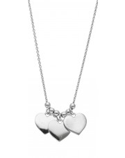 Srebrny łańcuszek z przywieszkami w kształcie serca