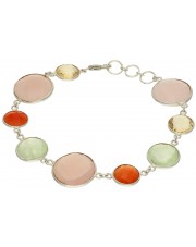 Srebrna bransoleta z chalcedonem i cytrynem