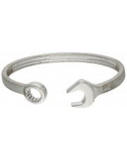Sztywna srebrna bransoleta w kształcie klucza oczkowego