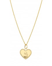 Złota zawieszka medalik w kształcie serca