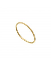 Złoty pierścionek obrączka z kręconym wzorem