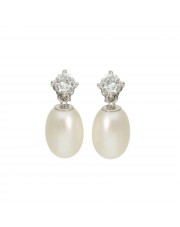 Delikatne srebrne kolczyki z białą perłą