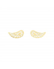 Złote kolczyki skrzydła anioła na sztyft