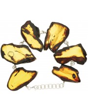 Oryginalna bransoleta z żółtymi bursztynami