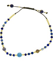 Bransoletka z lapis lazuli, labradorytem i koralikami Toho – regulowana, ręcznie wykonana